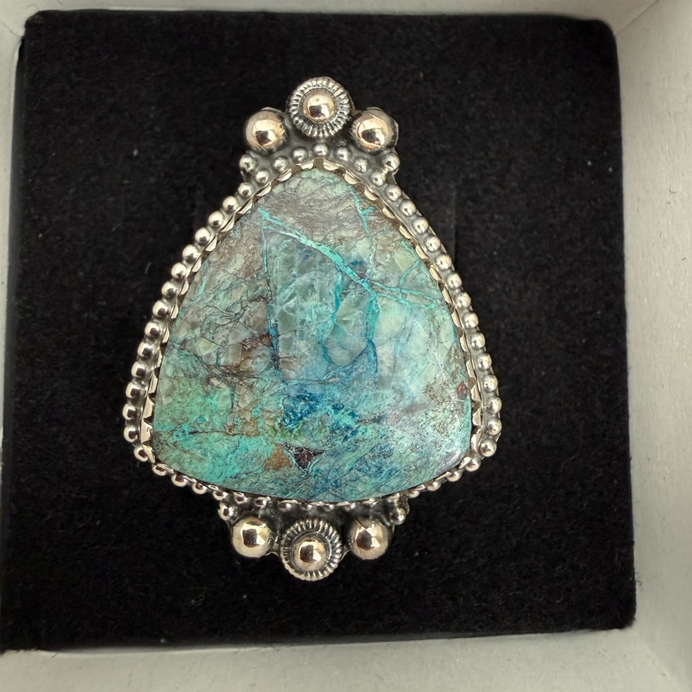 .925 sterling silver & chrysocolla Ring size 9